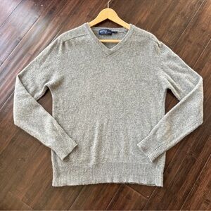 Vtg Hoyle Knitting Mills Cashmere Gray Women’s Sweater V-Neck Gray XL - SOFT